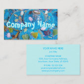 Blue Cupcakes Vordertext Visitenkarte blau (Vorne/Hinten)