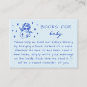Blue Cupid Valentines Book Request Baby Shower Begleitkarte (Vorderseite)