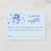 Blue Cupid Valentines Diaper Raffle Baby Shower Begleitkarte (Vorderseite)
