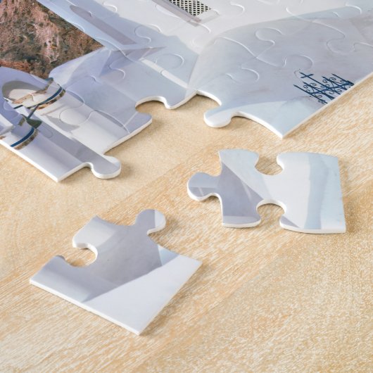 Blue Cupola Church Ocean View Oia Santorini Griech Puzzle (Seite)