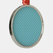 Blue-Curacao und White-Polka-Dots Ornament Aus Metall (Rechts)