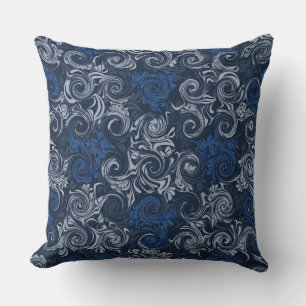 Blue Curls Vintages Blumenmuster Kissen Kissen