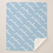 Blue Cursive Name Sherpa Blanket Sherpadecke (Vorderseite)