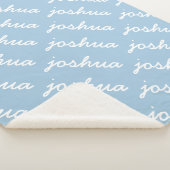 Blue Cursive Name Sherpa Blanket Sherpadecke (3/4)