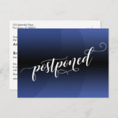 Blue Curve vertagte Hochzeitsankündigung Postkarte (Vorne/Hinten)