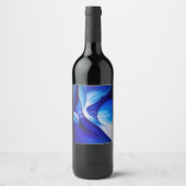 BLUE CURVES ABSTRAKT WEINETIKETT (Vorderseite)