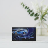 Blue Curves Automotive Business Card Visitenkarte (Stehend Vorderseite)