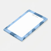 Blue Curves CUSTOM Chic Monogram Personalisiert Post-it Klebezettel (angewinkelt)