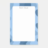 Blue Curves CUSTOM Chic Monogram Personalisiert Post-it Klebezettel (Vorderseite)