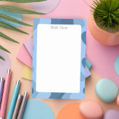 Blue Curves CUSTOM Chic Monogram Personalisiert Post-it Klebezettel