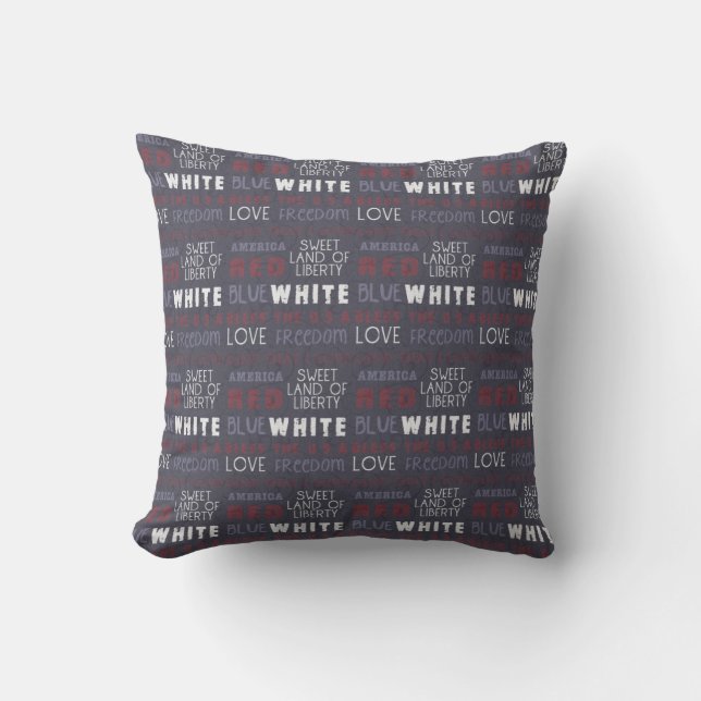Blue Custom Americana Pillow Kissen (Vorderseite)