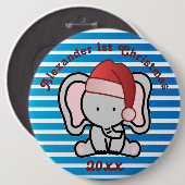 Blue Custom Baby Boy Name First Christmas 2022 Button (Vorne & Hinten)