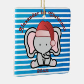Blue Custom Baby Boy Name First Christmas 2022 Keramikornament (Rechts)