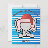 Blue Custom Baby Boy Name First Christmas 2022 Mitteilungskarte (Vorderseite)