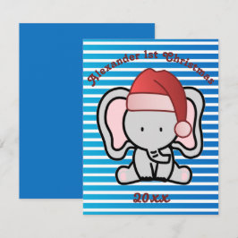 Blue Custom Baby Boy Name First Christmas 2022 Mitteilungskarte