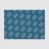 Blue Custom Brand Tiled Logo-Nachricht Seidenpapier (Vorderseite)