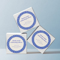 Blue Custom Brautparty Checkerboard Vielen Dank