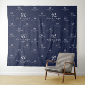Blue Custom Business Logo Backshow Wandteppich (Beispiel (Horizontal))
