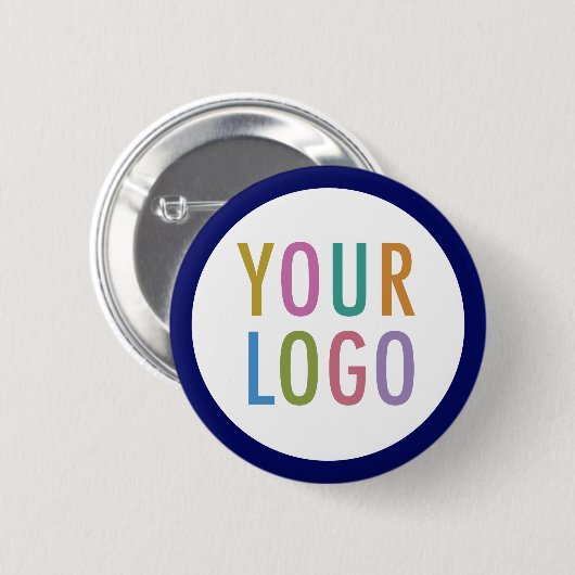 Blue Custom Button Back Button mit Logo No Minimum (Vorne & Hinten)