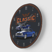 Blue Custom Camaro Large Clock Große Wanduhr (Winkel)