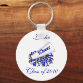 Blue Custom Cheerleader Schlüsselanhänger (Vorderseite)