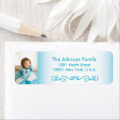 Blue Custom Christmas Foto Rücksendeadressen-Aufkl (Insitu)