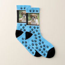 Blue Custom Dog Foto Socks - Custom Pet Socks