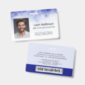 Blue Custom Employee Foto ID Abzeichen Ausweis (Vorder- & Rückseite)