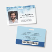 Blue Custom Employee Foto ID Abzeichen Ausweis (Vorder- & Rückseite)