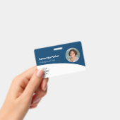 Blue Custom Employee - Foto, Logo, Strichcode, Nam Ausweis (Handheld)