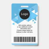 Blue Custom Employee, Personalisiert Ihre eigene I Ausweis (Rückseite)