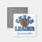 Blue Custom Football Cheerleader Magnet (Vorderseite/Rückseite)