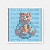 Blue Custom Football Paper Serviette (Vorderseite)