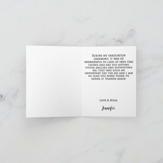 Blue Custom Foto Abschluss mit Meldung Dankeskarte (Innenseite)