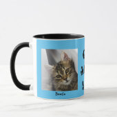 Blue Custom Foto Cat Mama Leben Muttertag Tasse (Links)