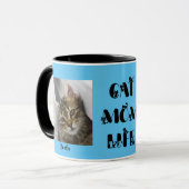 Blue Custom Foto Cat Mama Leben Muttertag Tasse (Vorderseite Links)
