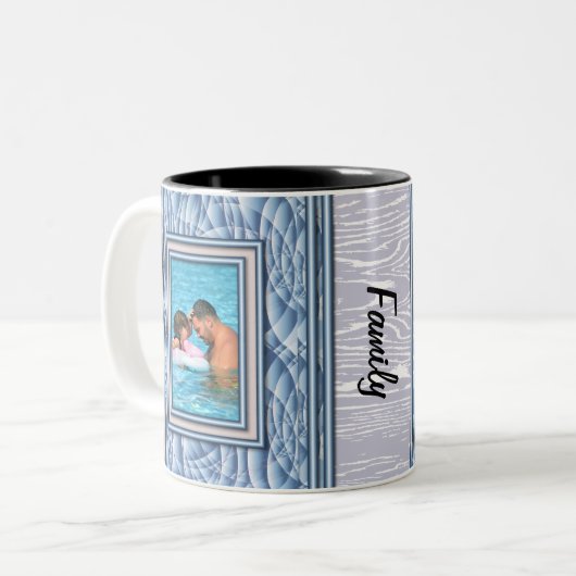 Blue Custom Foto Tasse Wrap (Vorderseite Links)