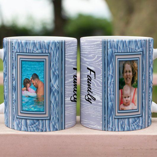 Blue Custom Foto Tasse Wrap