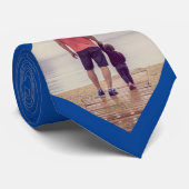Blue Custom Foto Vater Krawatte (Gerollt)