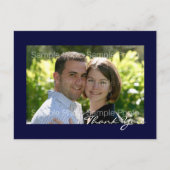 Blue Custom Foto Wedding Danke PostCards Postkarte (Vorderseite)