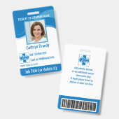 Blue Custom Hospital Employee Security, Logo Ausweis (Vorder- & Rückseite)