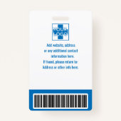 Blue Custom Hospital Employee Security, Logo Ausweis (Rückseite)