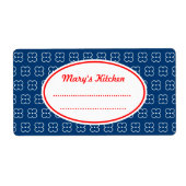 Blue Custom Kitchen Labels (Vorne)