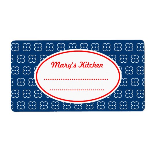 Blue Custom Kitchen Labels (Vorne)