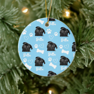 Blue Custom Liebe Paw Print Dog Lover Pet Foto Keramik Ornament