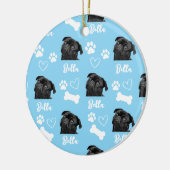 Blue Custom Liebe Paw Print Dog Lover Pet Foto Keramik Ornament (Links)