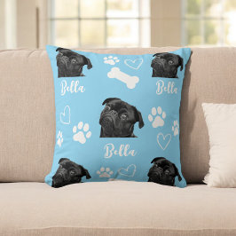 Blue Custom Liebe Paw Print Dog Lover Pet Foto Kissen