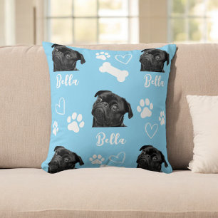 Blue Custom Liebe Paw Print Dog Lover Pet Foto Kissen