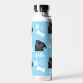 Blue Custom Liebe Paw Print Dog Lover Pet Foto Trinkflasche (Links)