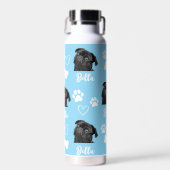 Blue Custom Liebe Paw Print Dog Lover Pet Foto Trinkflasche (Vorne)
